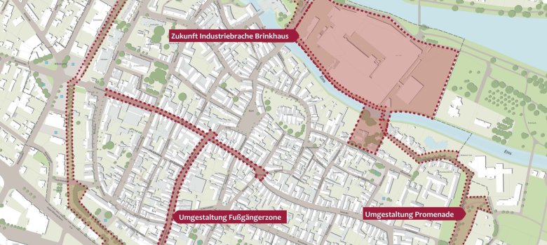 Übersichtsplan der Altstadt mit den ISEK-Projekten