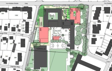 Lageplan der Baumaßnahmen am Mariengymnasium