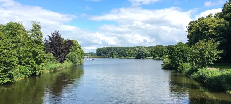 Blick auf den Emssee - Segelboote