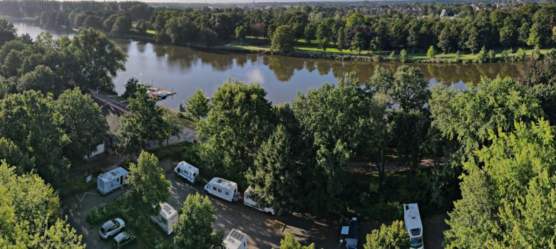 Wohnmobilstellplatz am Emssee Luftbild